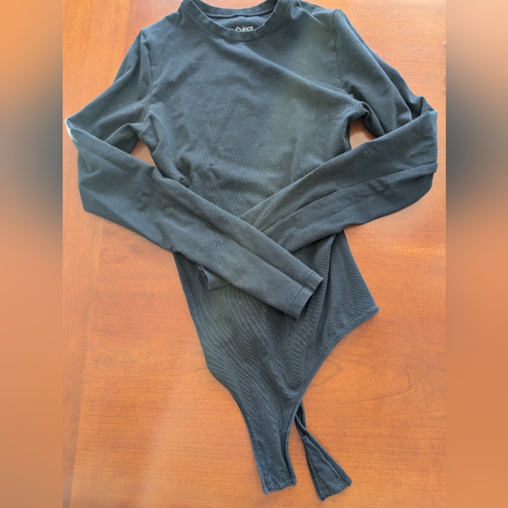 Quince Classic Black Bodysuit